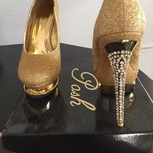 Rhinestone Glitter Platform Heels